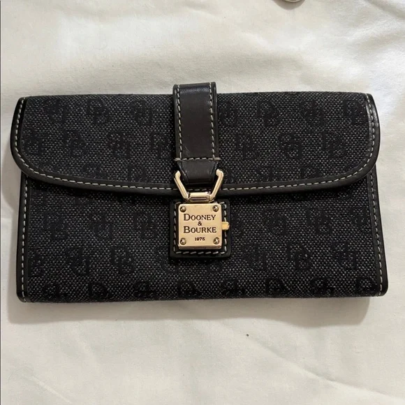 Dooney & Bourke Black Logo Jacquard Satchel with Matching Wallet - Picture 6 of 14